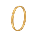 Ceyrah gold square zircon bangle bracelet on white background