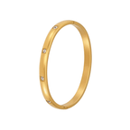 Ceyrah gold square zircon bangle bracelet on white background