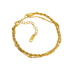 Ceyrah gold twisted chain bracelet on white background