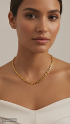 Ceyrah Rectangular Link Chain Necklace
